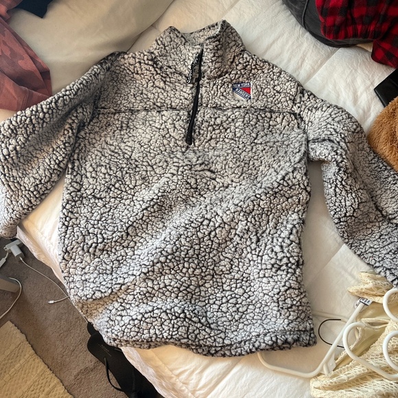 NEW YORK RANGERS WOMENS SHERPA QUARTER-ZIP - Picture 1 of 4